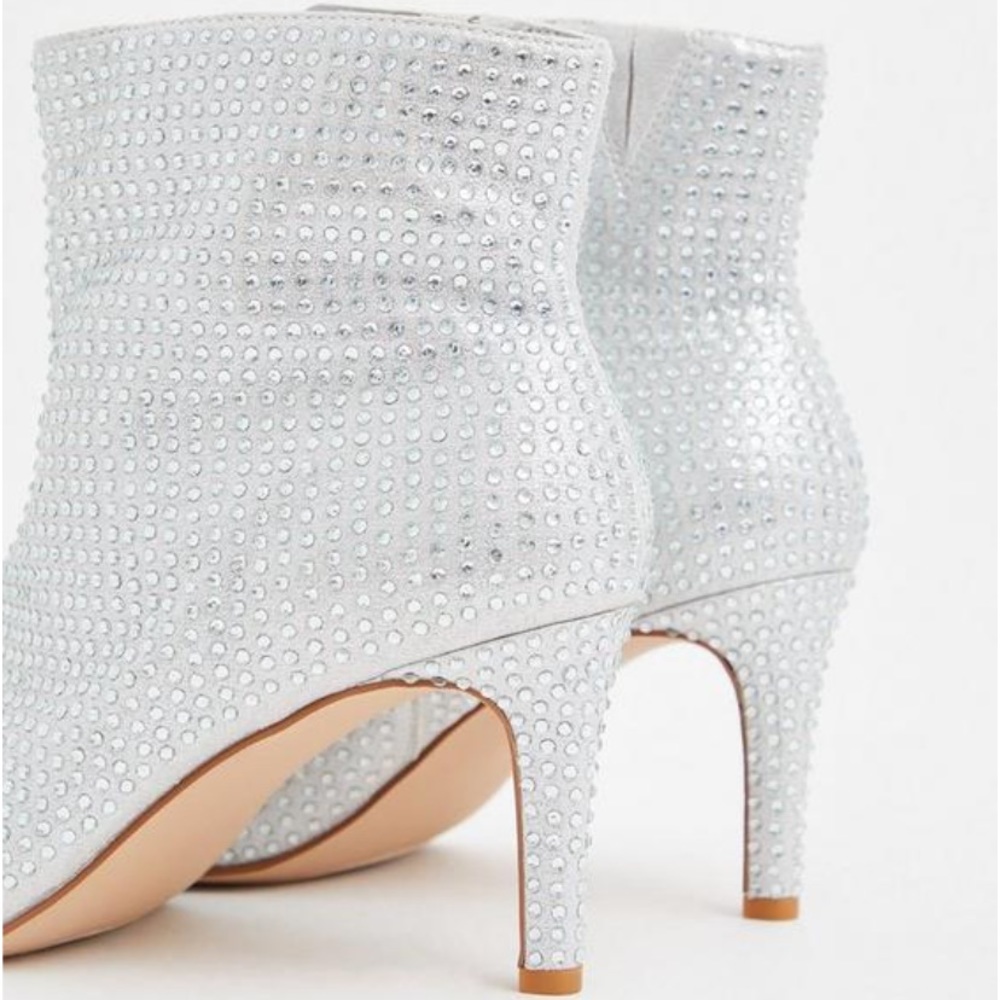 Torrid Silver Rhinestone Pointed Toe Bootie (WW) - Picture 3 of 7